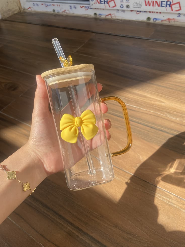 Aesthetic Square Coffee Mug With Wooden Lid & Straw - Coffee Beat